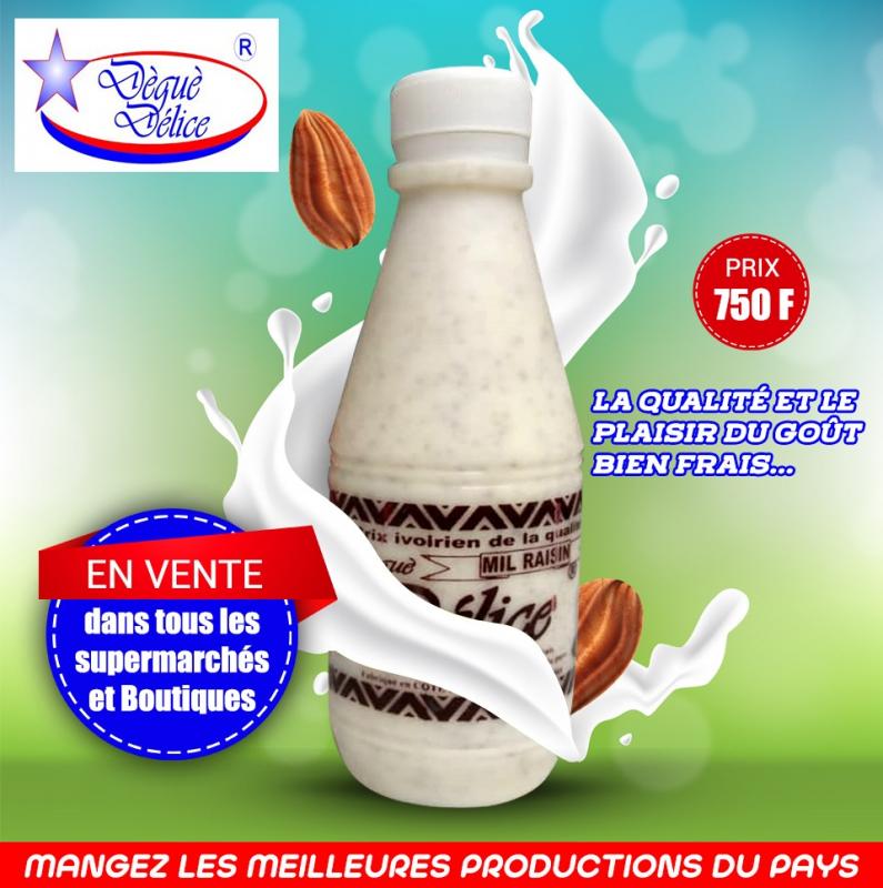 Ingrédients : Lait, sucre, eau, mil, RAISIN, arôme
